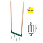 Leborgne Biogrif NaturOvert 4 dents interchangeables - manche bois certifié PEFC 100%