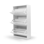 Voir la diapositive 4 : ID MARKET Meuble à chaussures 18 paires KLARK 3 portes blanc