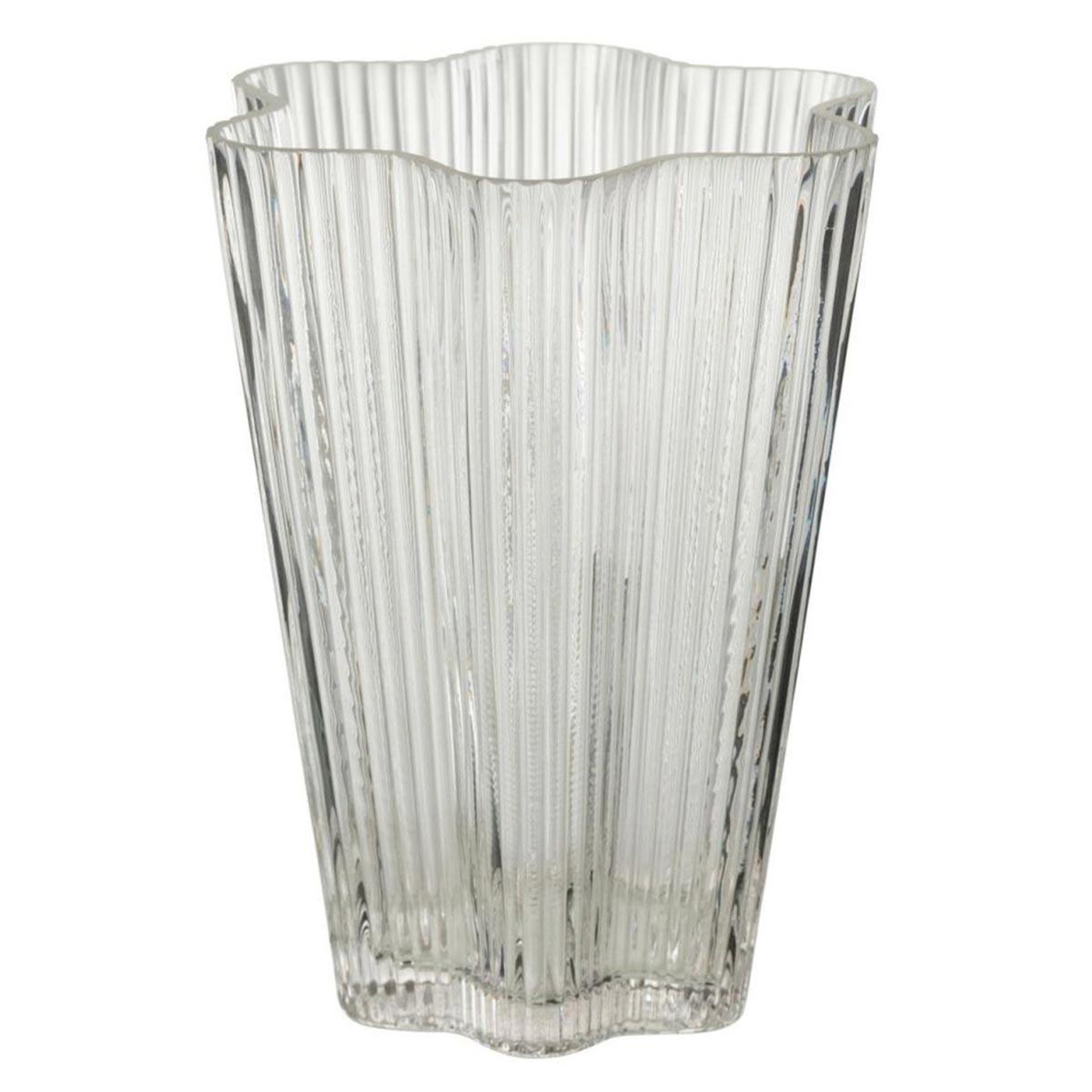 J-LINE Vase design en verre  clara  20cm transparent
