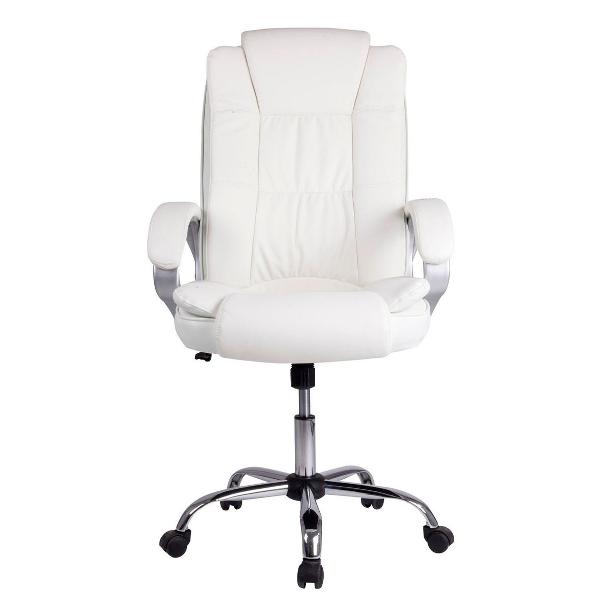 VS VENTA-STOCK Chaise de Bureau Karen Elevable et Fauteuil inclinable en Simili Cuir Blanc