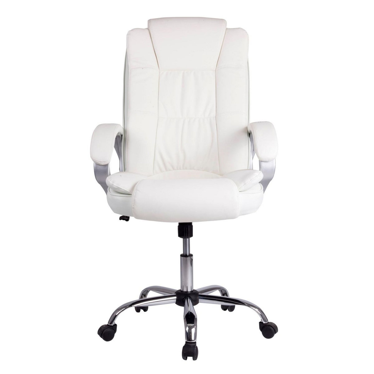 VS VENTA-STOCK Chaise de Bureau Karen Elevable et Fauteuil inclinable en Simili Cuir Blanc