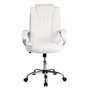 Voir la diapositive 2 : VS VENTA-STOCK Chaise de Bureau Karen Elevable et Fauteuil inclinable en Simili Cuir Blanc