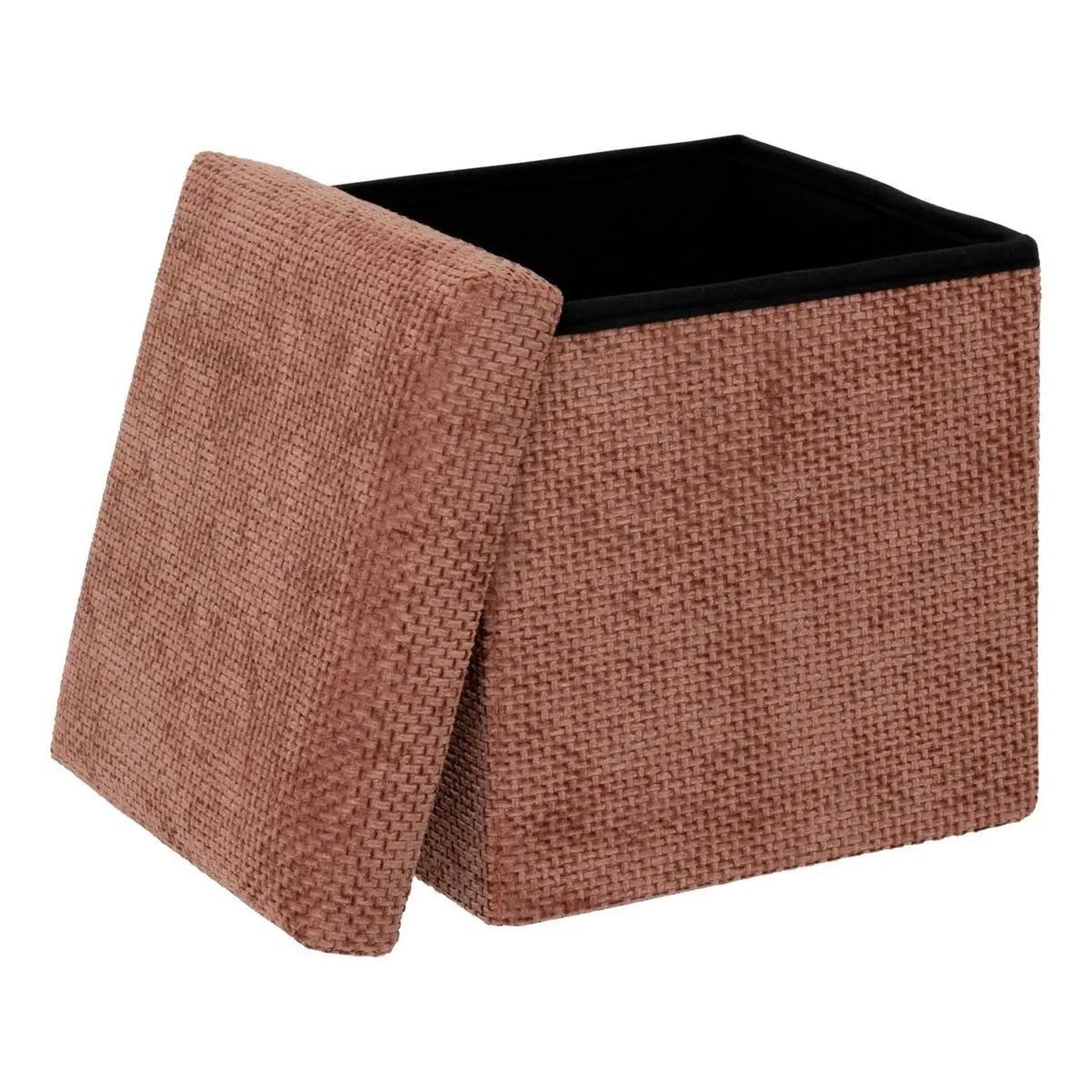 Voir la diapositive 3 : FIVE Pouf coffre pliable  velvy  31cm terracotta