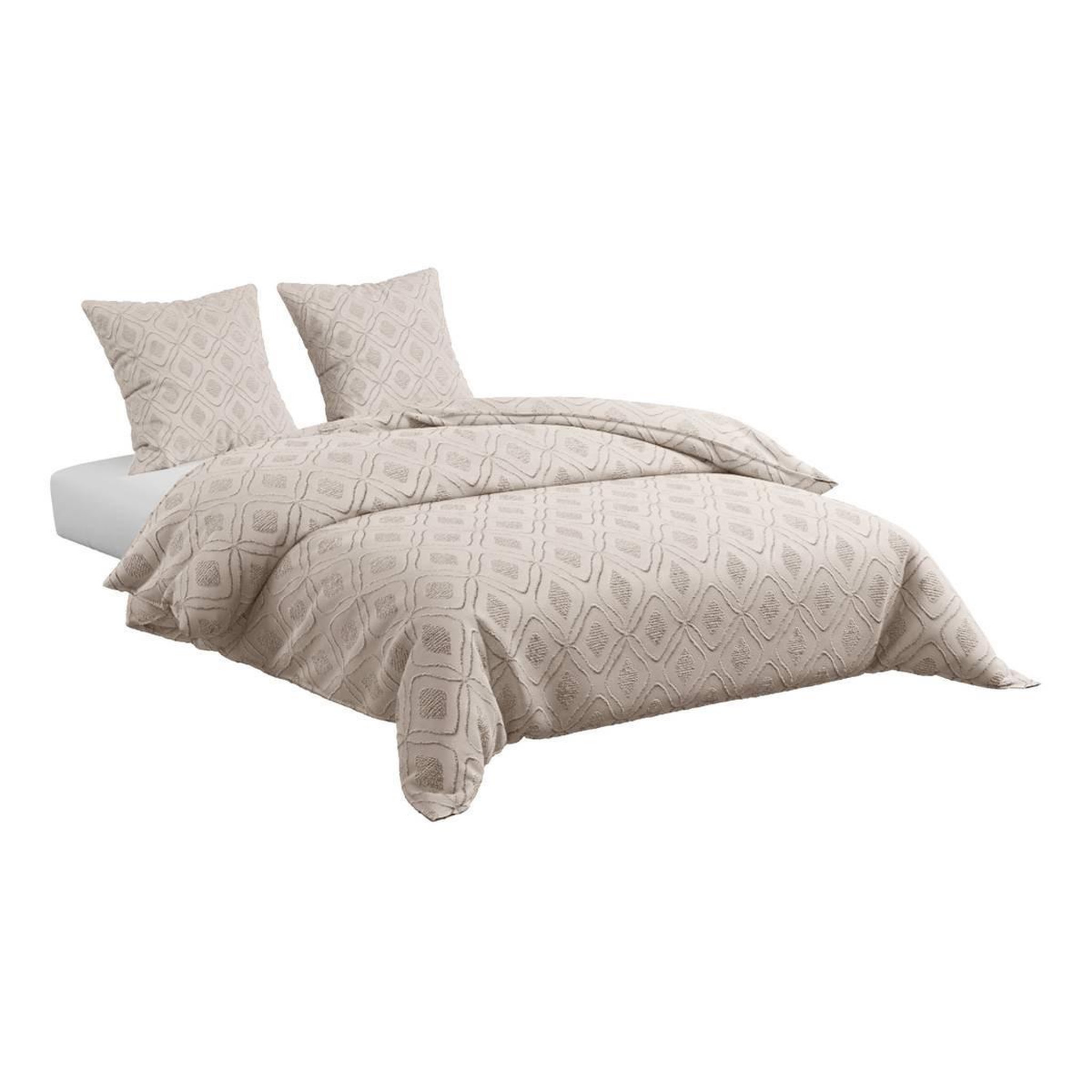 Voir la diapositive 4 : ATMOSPHERA Parure de lit 3 pièces  amy  240x220cm beige lin