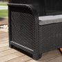 Voir la diapositive 3 : ALLIBERT by KETER Salon de jardin en imitation résine tressée ALLIBERT avec table basse range-coussins - 6 personnes - SanRemo - Gris graphite