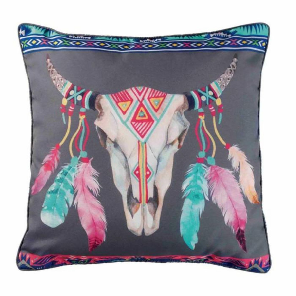 Paris Prix Coussin Passepoil  Phoenix  40x40cm Gris