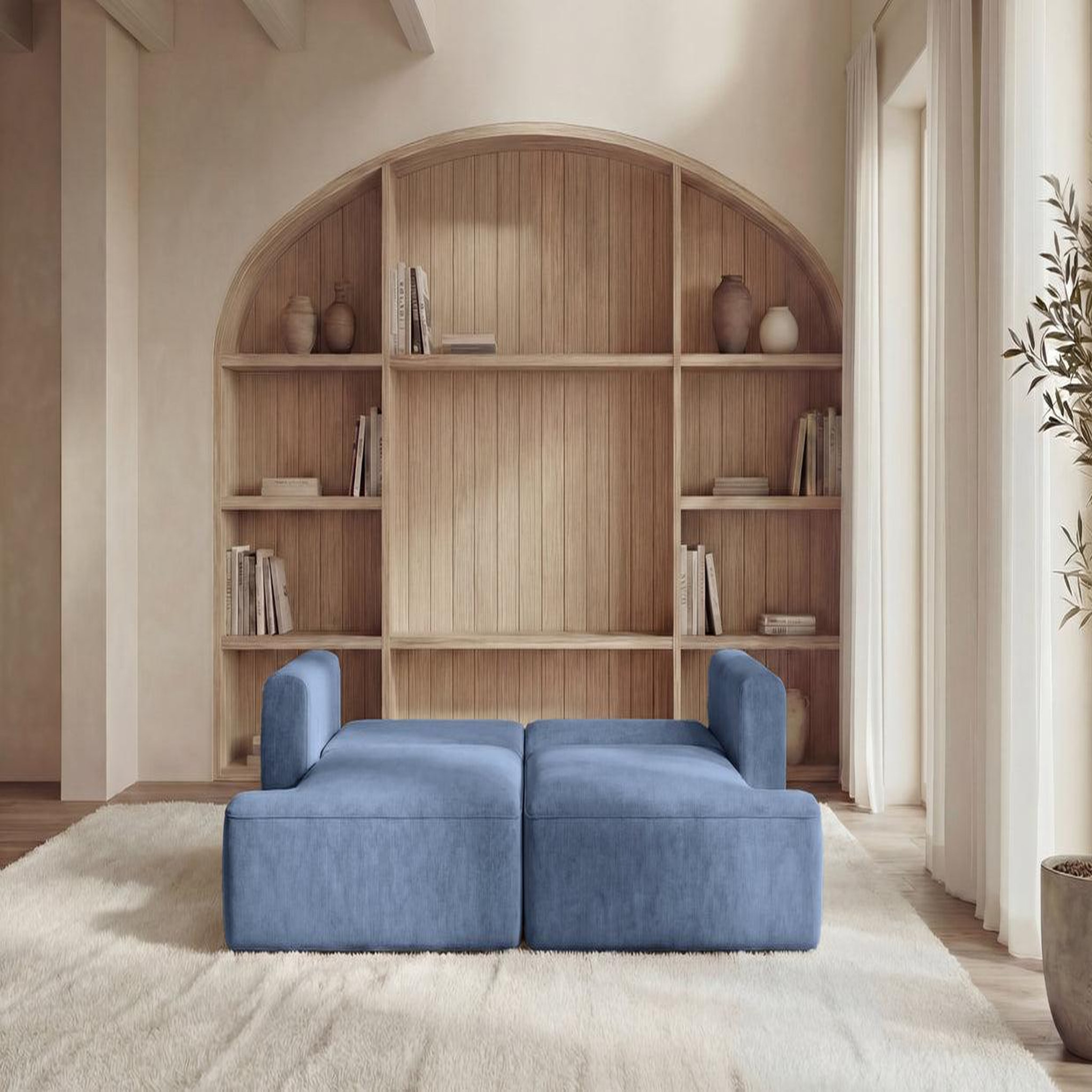 Voir la diapositive 6 : CASANOVA PARIS Chiara - canapé droit convertible tissu velours 3 places