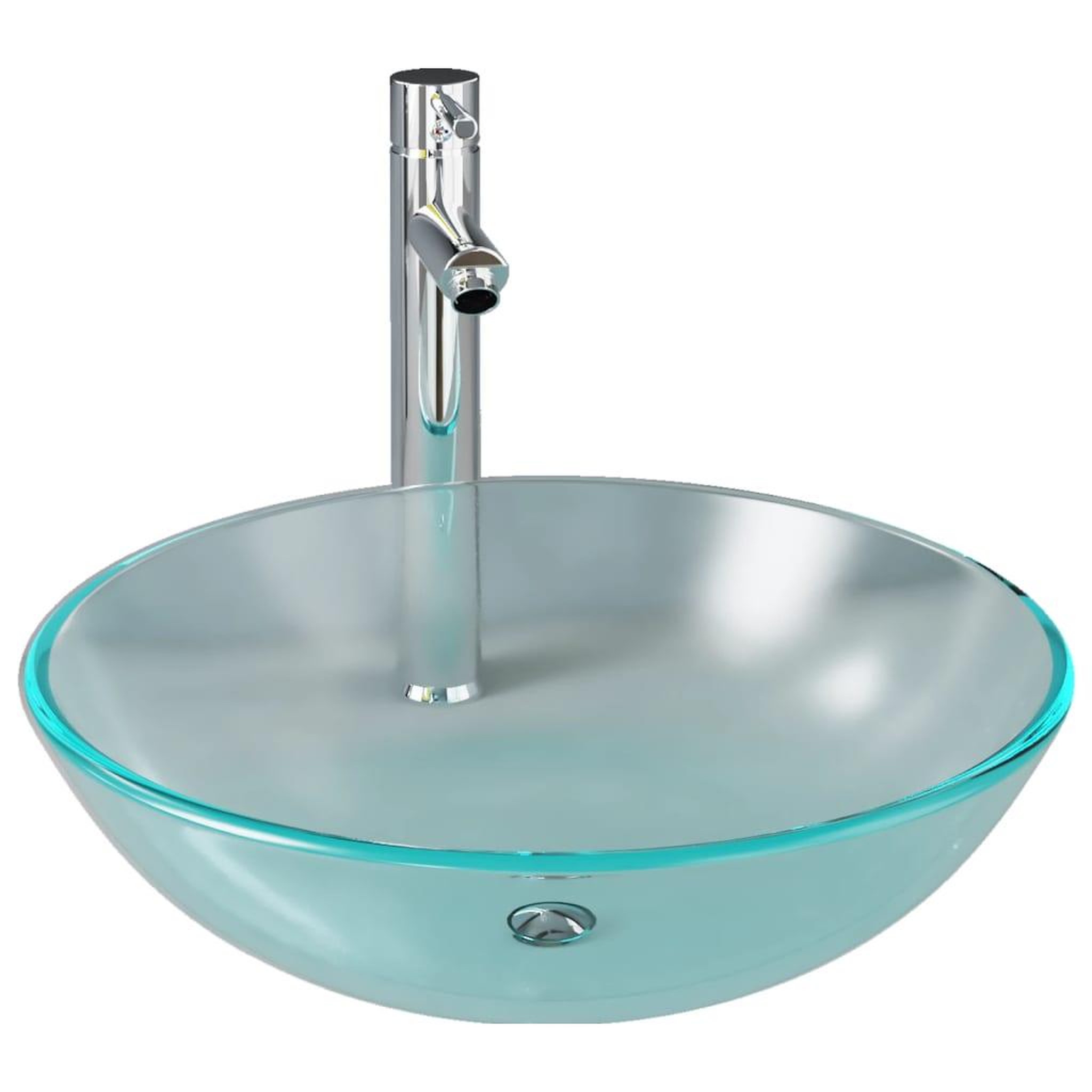 Voir la diapositive 2 : VIDAXL Lavabo de bain avec robinet et drain a poussoir Verre trempe
