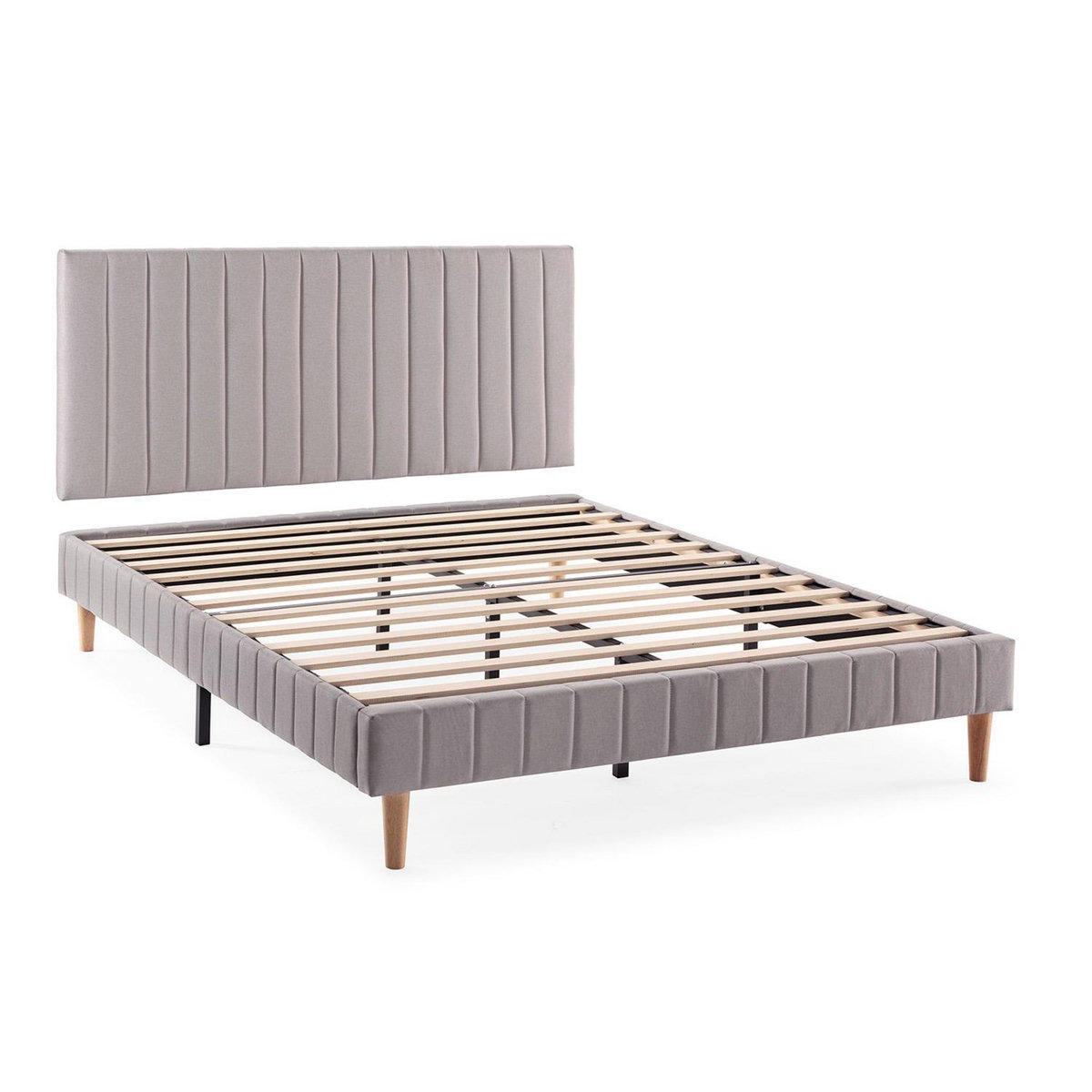 VS VENTA-STOCK Sommier + tête de lit Eris 150x190 cm Gris clair