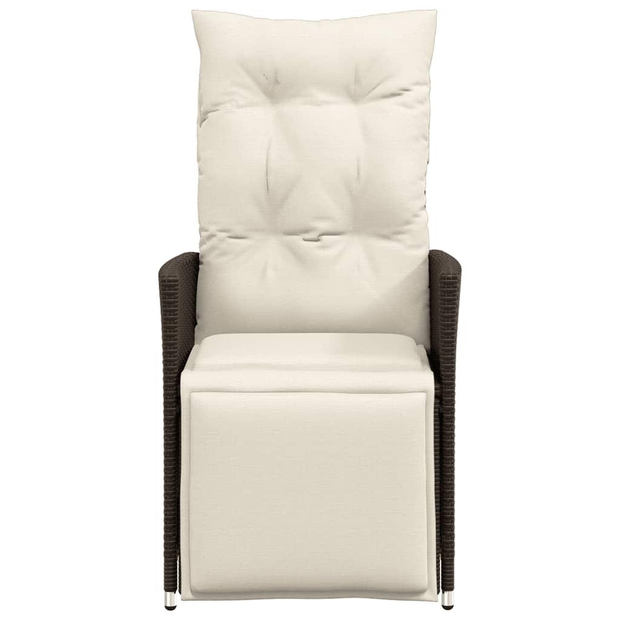 Voir la diapositive 4 : VIDAXL Chaises inclinables de jardin lot de 2 et coussins marron rotin