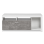 Voir la diapositive 3 : ID MARKET Meuble TV 110 cm MALO blanc et placard effet béton