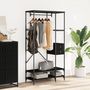 Voir la diapositive 3 : VIDAXL Porte vêtements avec étagères noir bois d ingénierie