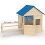 Voir la diapositive 1 : ID MARKET Maisonnette enfant en bois ODYSSEY, cabane de jeux extérieure avec table de pique-nique intégrée