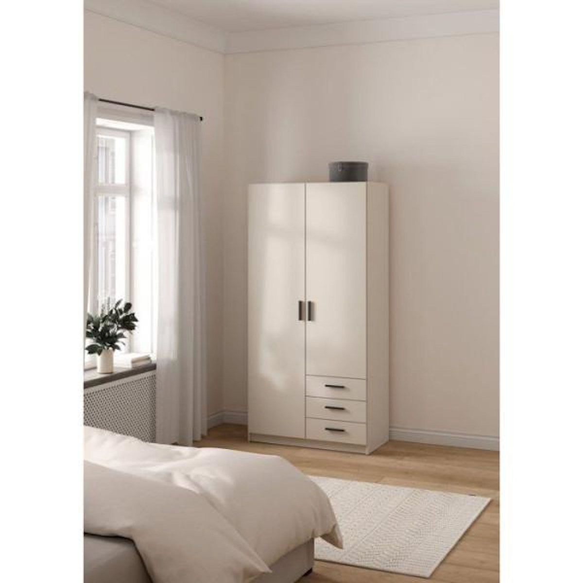 MARKET24 Armoire VEGA - Décor cachemire - 2 portes + 3 tiroirs - L 98,5 x P 49,8 x H200,4 cm