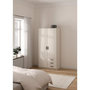 Voir la diapositive 6 : MARKET24 Armoire VEGA - Décor cachemire - 2 portes + 3 tiroirs - L 98,5 x P 49,8 x H200,4 cm