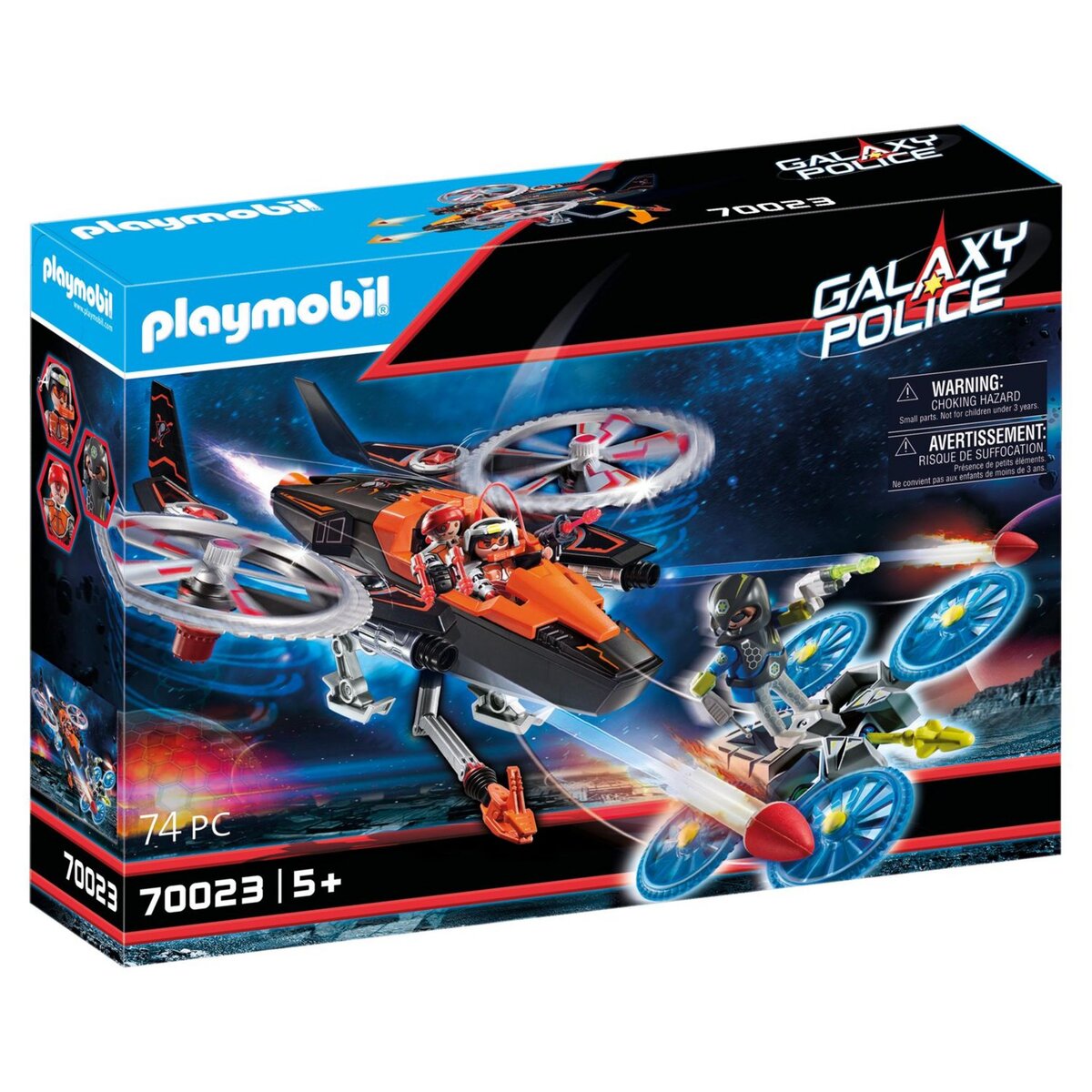 PLAYMOBIL 70023 - Galaxy Police - Hélicoptère et pirates de l'espace