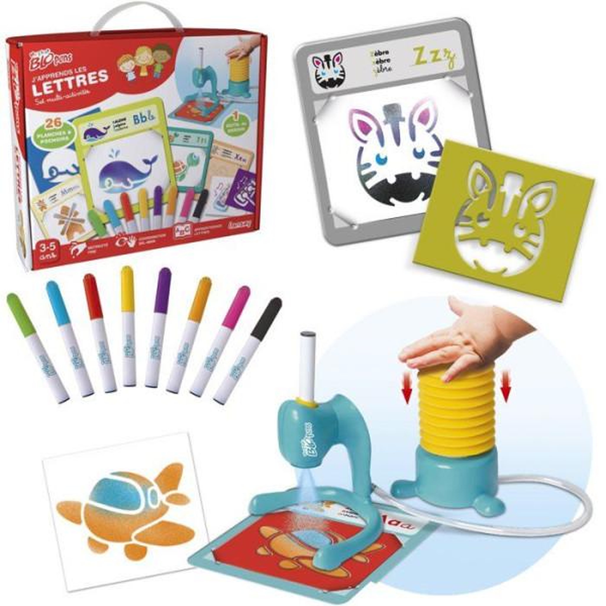 Voir la diapositive 2 : LANSAY Loisir créatif - LANSAY - MY FIRST BLOPENS - jeu de coloriage - SET MULTI ACTIVITÉS - J'APPRENDS LES LETTRES - Des 3 ans