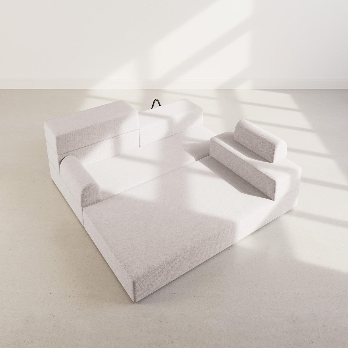 LISA DESIGN Astral - canapé 3 places convertible en velours texturé