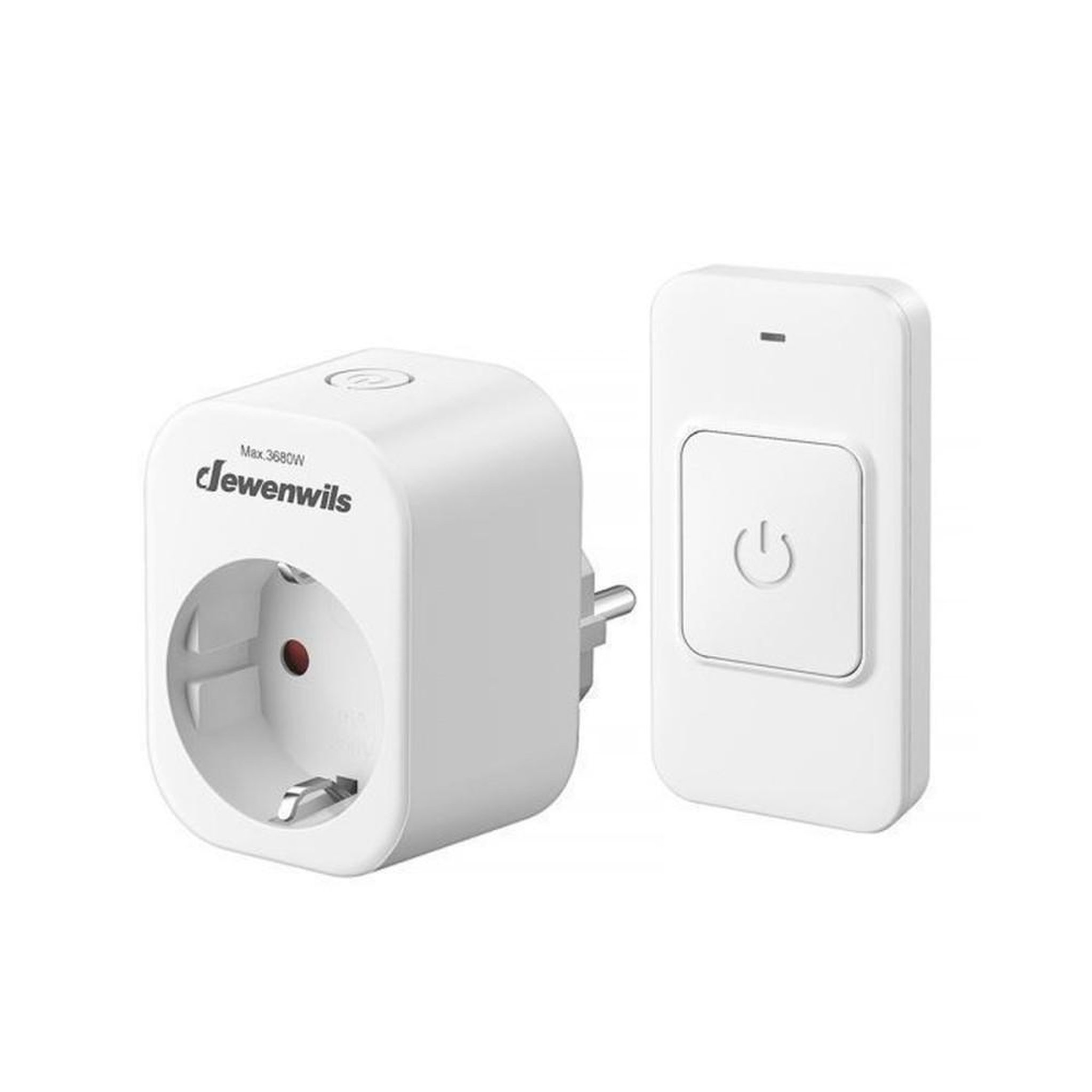 Prise connectée sans fil pour télécommande, type E/F, 16 A 3680 W, portée jusqu'à 30 m, 1 bouton, blanc