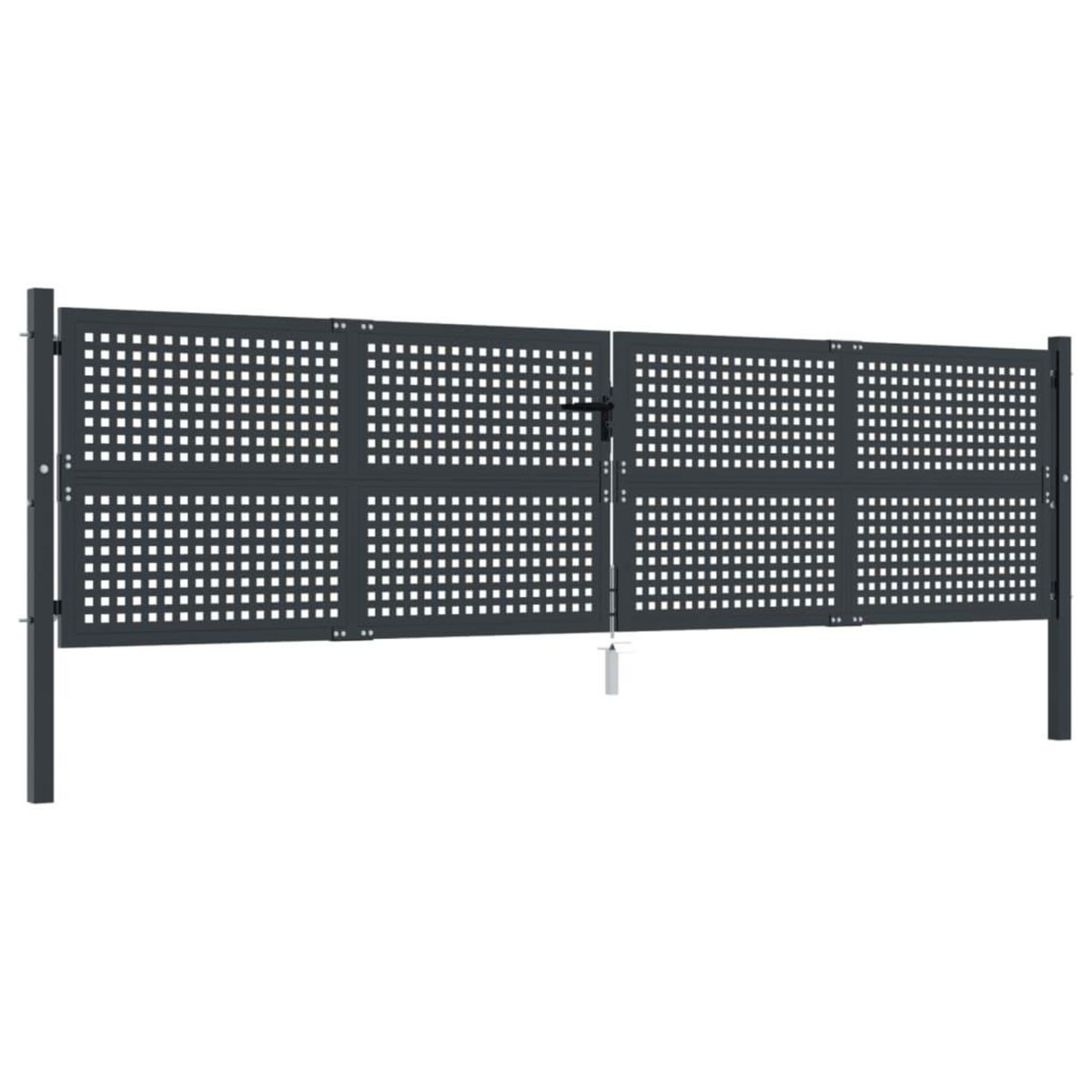 VIDAXL Portail de jardin anthracite 400x125 cm acier
