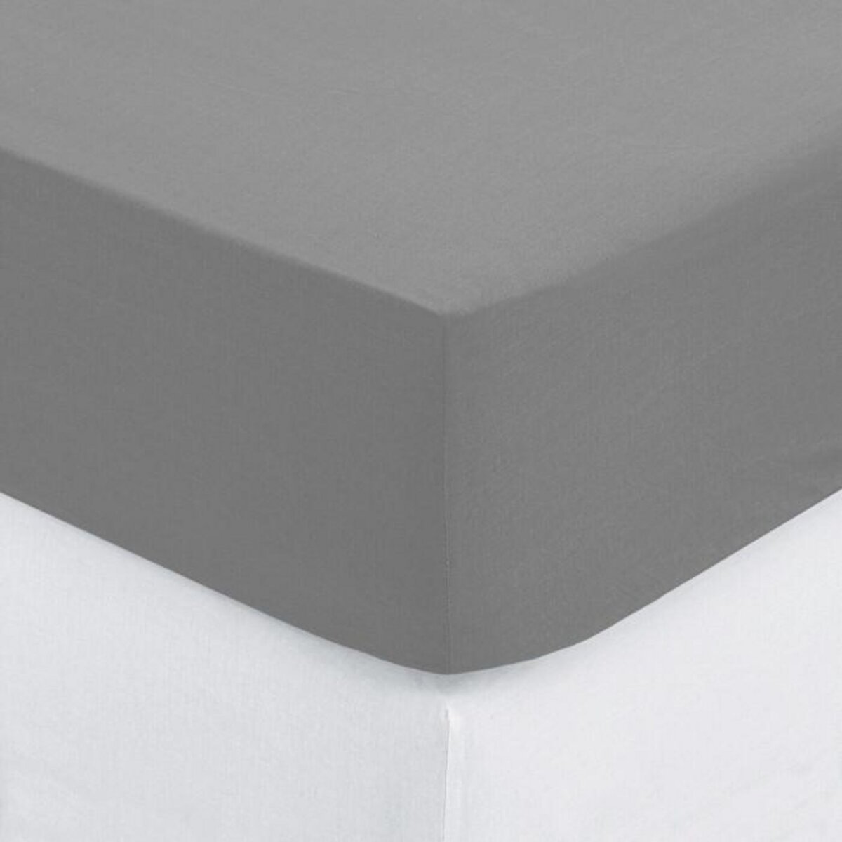 ATMOSPHERA Drap Housse 2 Personnes  Percale  160x200cm Gris