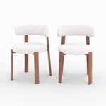 MAISON PAVANE Lot de 2 chaises en tissu texturé greige, pieds en métal-Aura