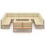 Voir la diapositive 3 : VIDAXL Salon de jardin 12 pcs avec coussins marron miel bois de pin