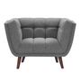 Voir la diapositive 1 : Rendez vous déco Fauteuil capitonné en tissu gris - Carmen