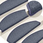 VIDAXL Tapis de marches d'escalier 15 pcs Gris fonce et bleu 65x24x4cm