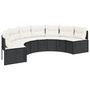 Voir la diapositive 4 : VIDAXL Canape de jardin table coussins demi-rond noir resine tressee