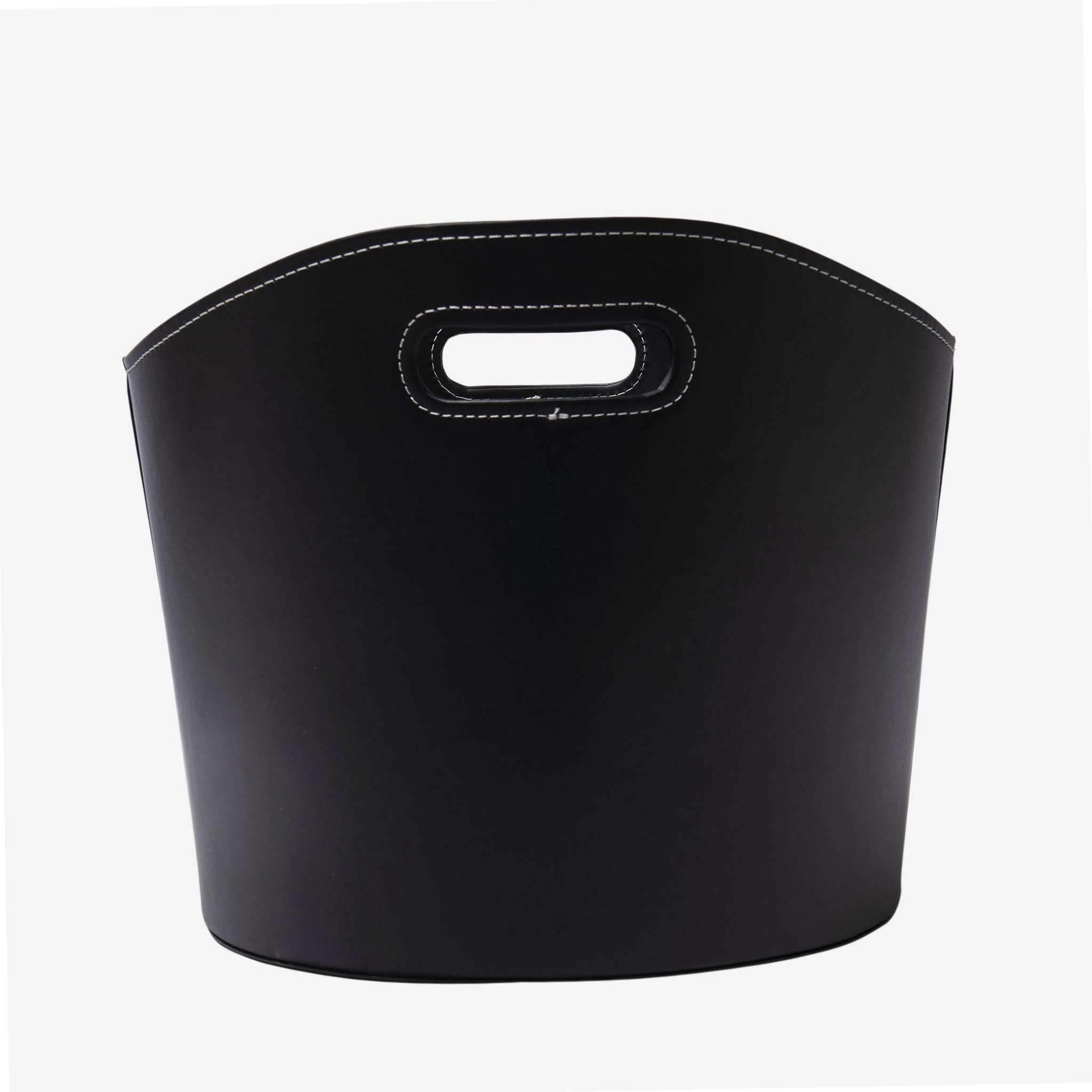 Voir la diapositive 2 : WERKAPRO Panier à bûches rond werka pro  ø39xh 31cm  similicuir noir similicuir noir