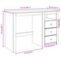 Voir la diapositive 6 : VIDAXL Bureau Panama 112x45x75 cm bois massif de pin