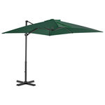 VIDAXL Parasol de jardin en porte-a-faux et poteau en aluminium vert