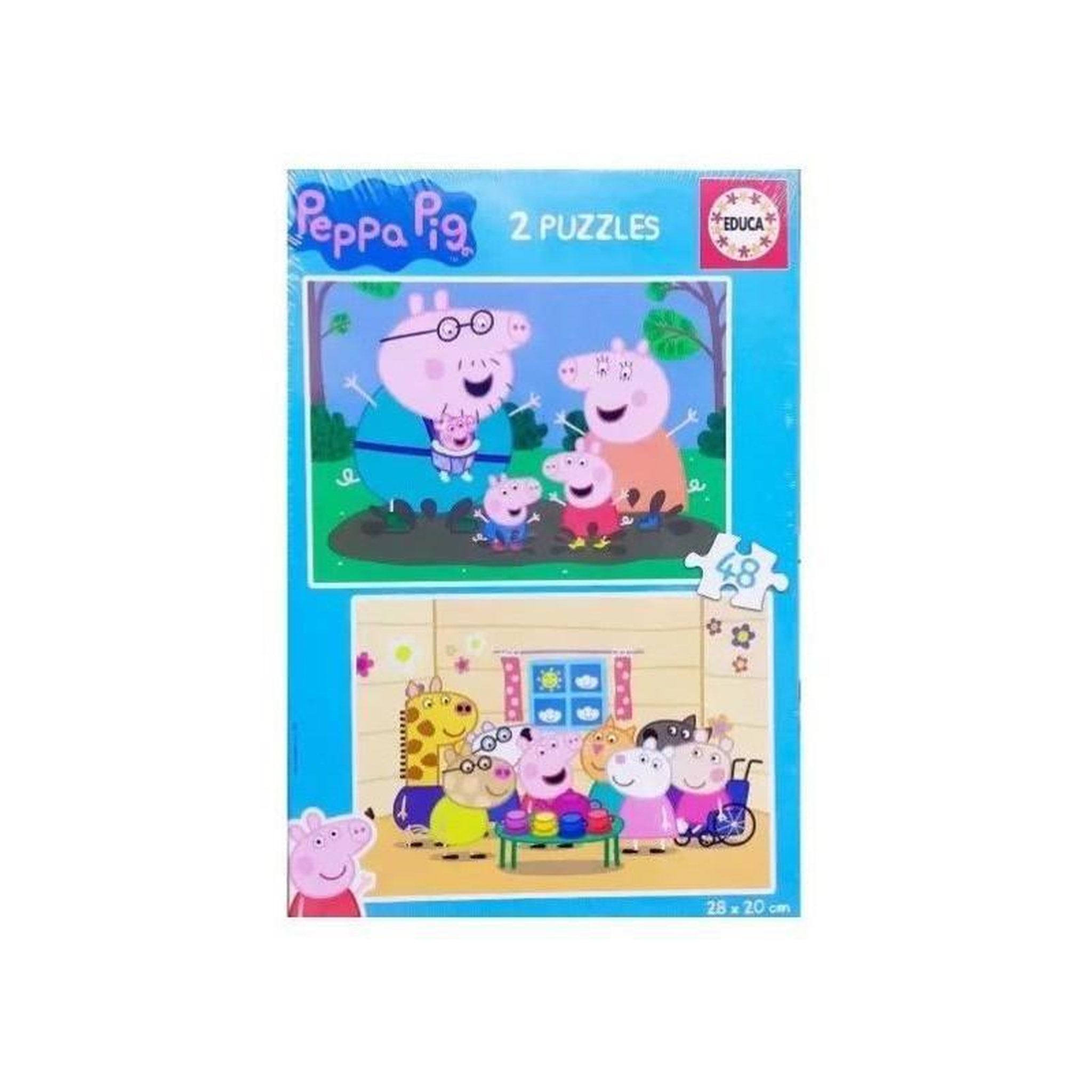 EDUCA Puzzle enfant Peppa Pig – 2 puzzles de 48 pièces – Double puzzle éducatif – Dès 4 ans – Educa