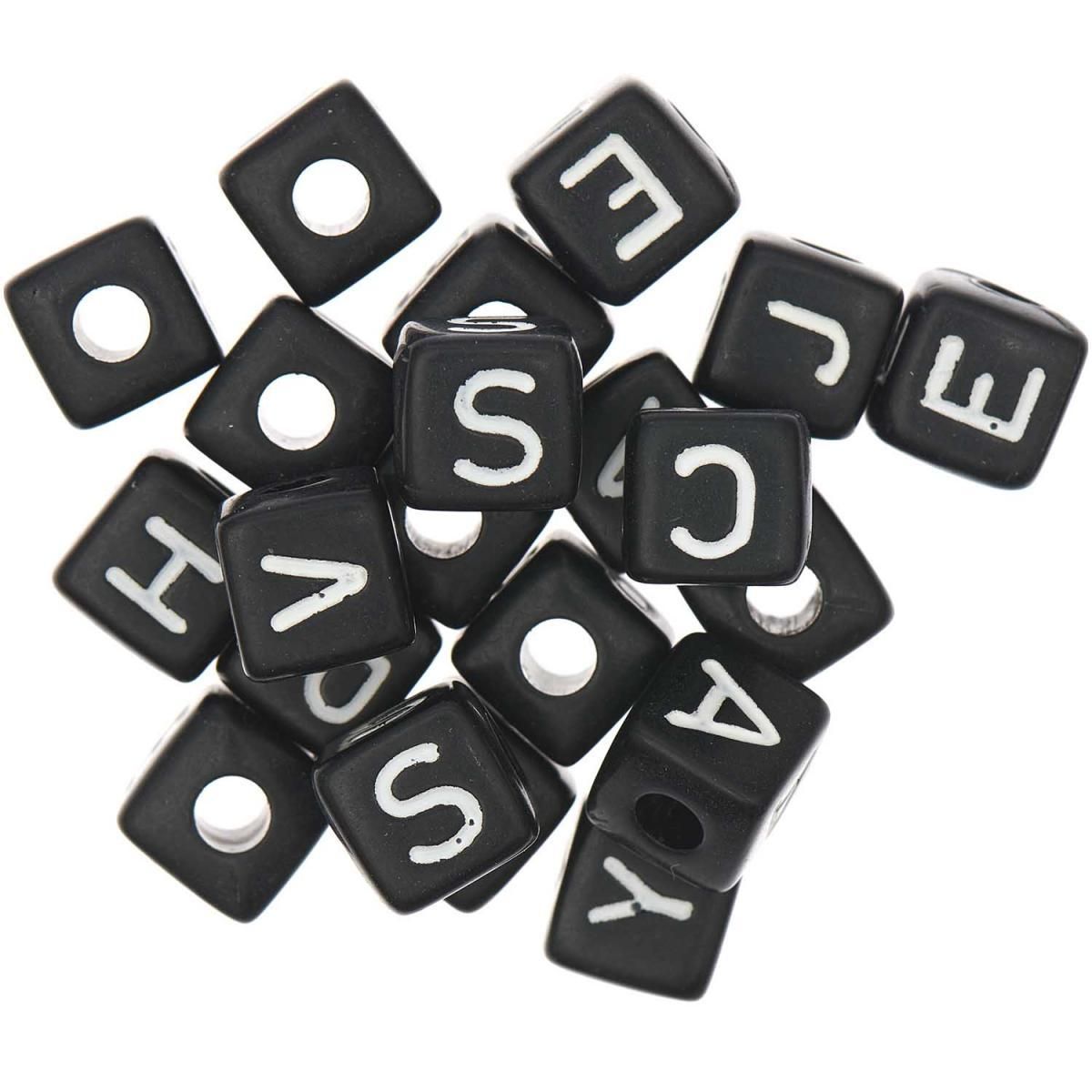 RICO DESIGN Itoshii parck de 19 perles ponii noires hope smile dream enjoy