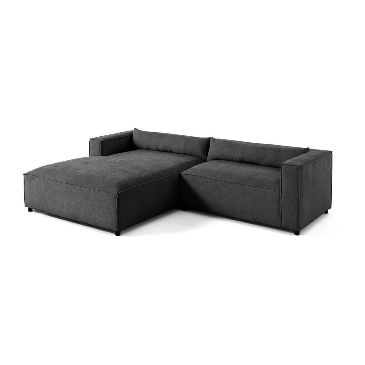 LISA DESIGN Ela - canapé d'angle gauche 4 places - en tissu velours relief