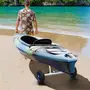 HOMCOM Chariot de transport pour kayak paddle canoë - largeur réglable - béquille, 2 grandes roues - alu. bleu noir