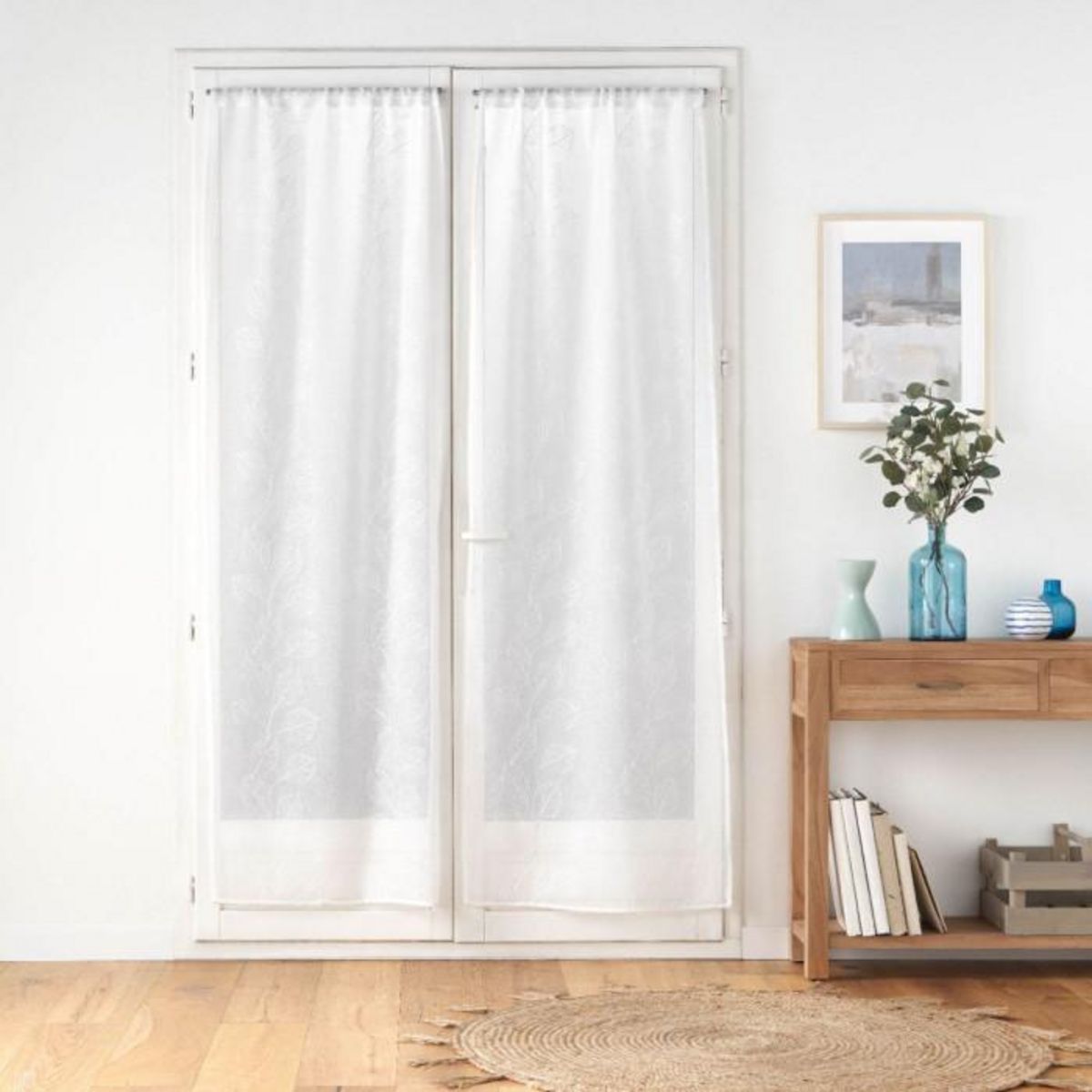 Paris Prix Paire de Voilages Passe-Tringle  Edenia  70x240cm Blanc