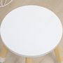 Voir la diapositive 5 : HOMCOM Coiffeuse enfant design scandinave - tabouret inclus - 2 tiroirs, niche, miroir - bois pin MDF blanc