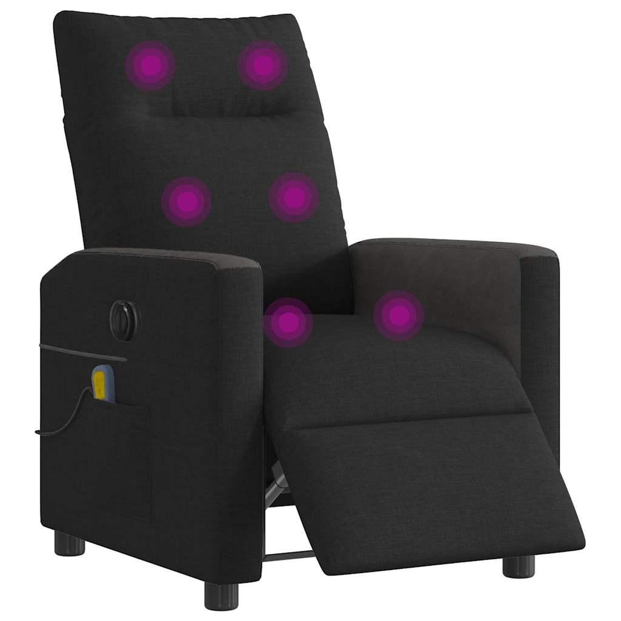 Voir la diapositive 3 : VIDAXL Fauteuil de massage inclinable electrique Noir Tissu