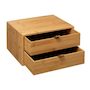 Voir la diapositive 2 : FIVE Boîte Déco 2 Tiroirs  Bambou  25cm Naturel