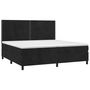 Voir la diapositive 3 : VIDAXL Sommier a lattes de lit matelas et LED Noir 200x200 cm Velours
