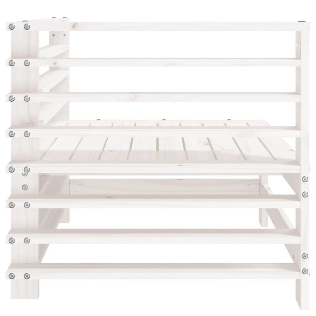 VIDAXL Canapes d'angle de jardin 2 pcs blanc bois de pin massif