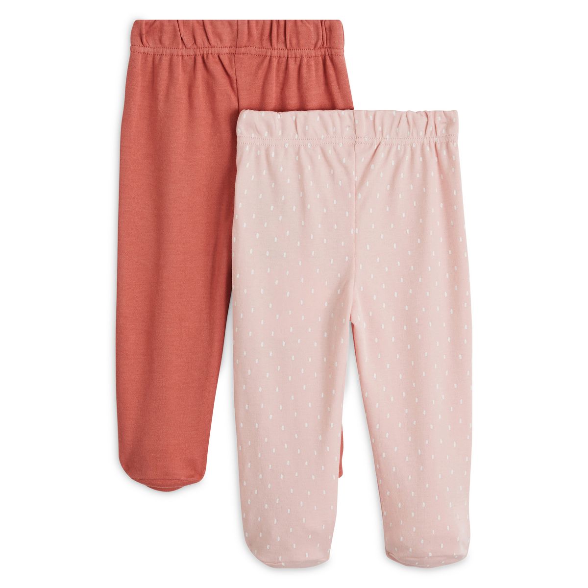 IN EXTENSO Lot de 2 pantalons de naissance à pieds bébé fille