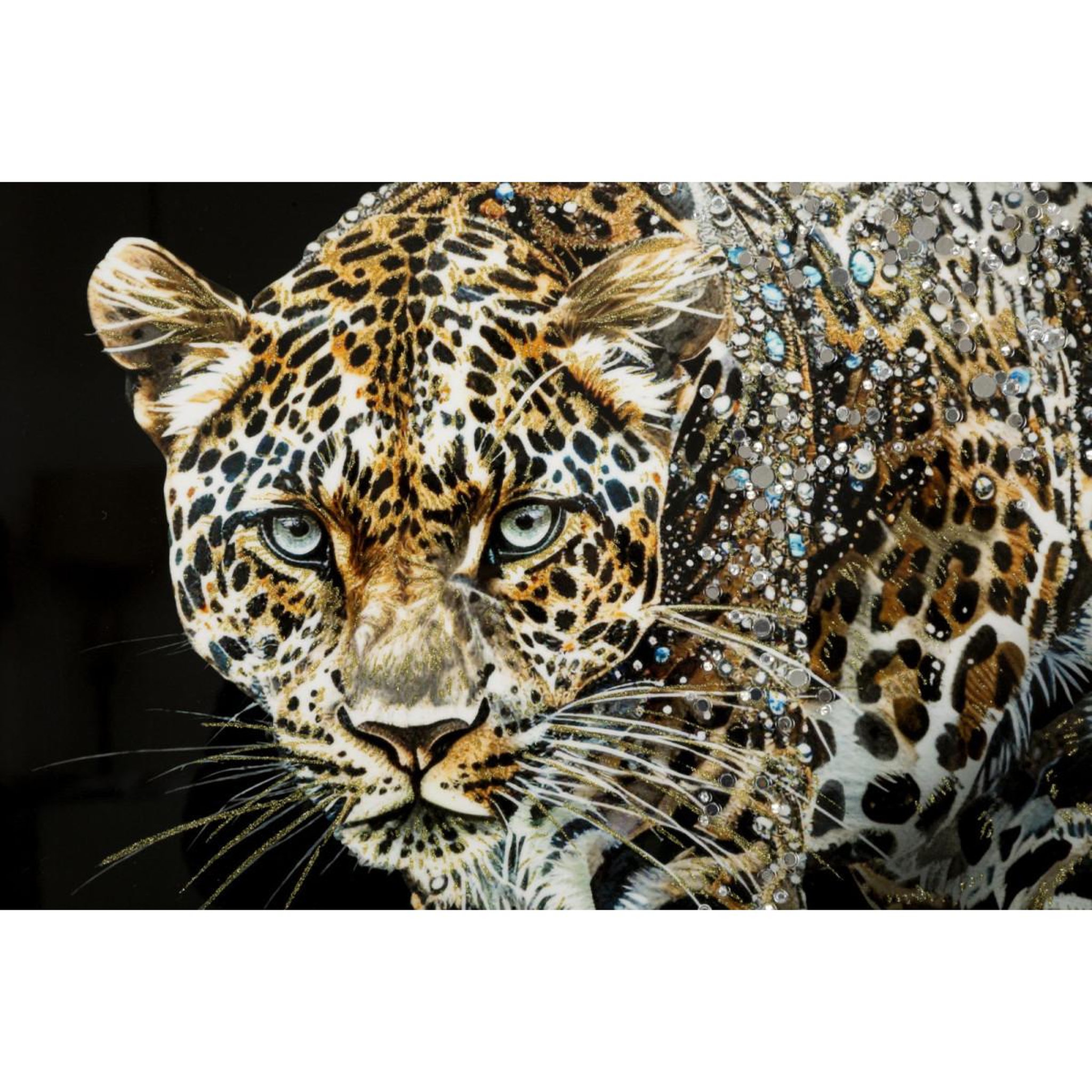 Voir la diapositive 2 : Paris Prix Tableau peinture  jaguar  82x82cm multicolore
