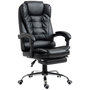 Voir la diapositive 1 : HOMCOM Fauteuil de bureau fauteuil manager grand confort réglable dossier inclinable repose-pied revêtement synthétique noir