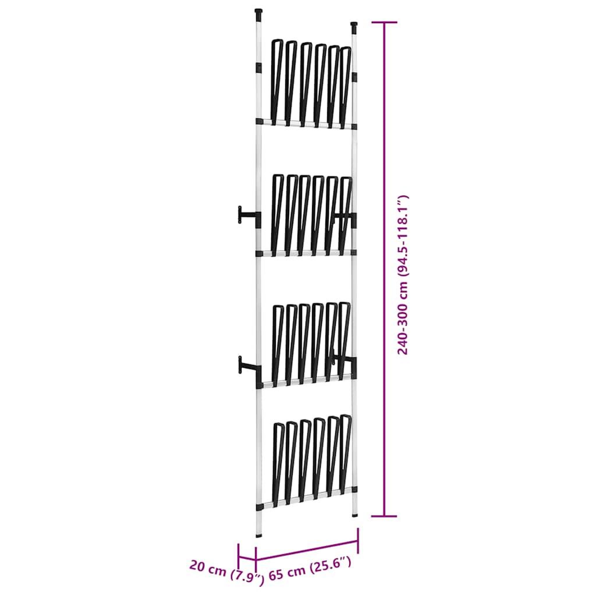 Voir la diapositive 6 : VIDAXL Etagere a bottes telescopique avec barres aluminium