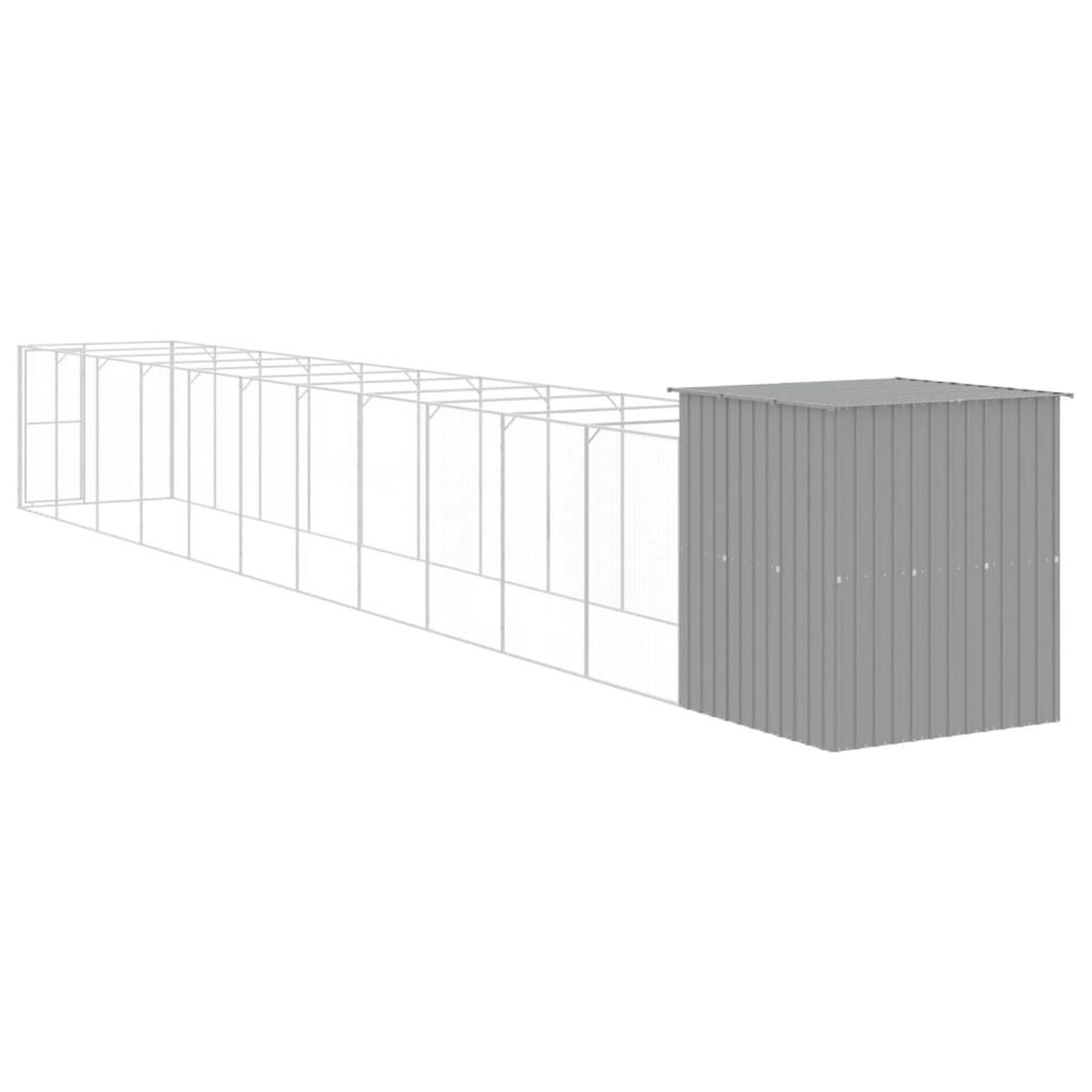 Voir la diapositive 5 : VIDAXL Niche pour chien avec cour gris clair 165x1271x181 cm