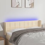 VIDAXL Tete de lit a LED Creme 147x16x78/88 cm Tissu