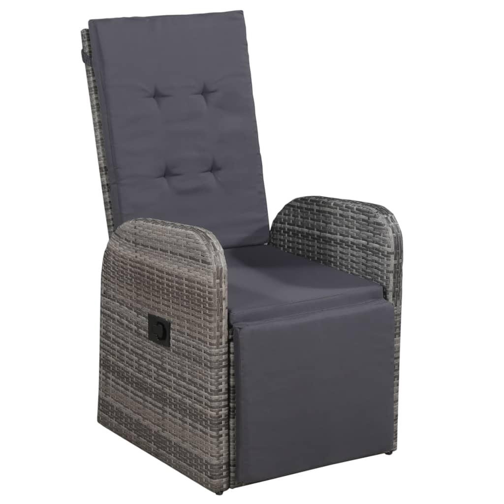 Voir la diapositive 2 : VIDAXL Ensemble de bistro 3 pcs avec coussins resine tressee gris